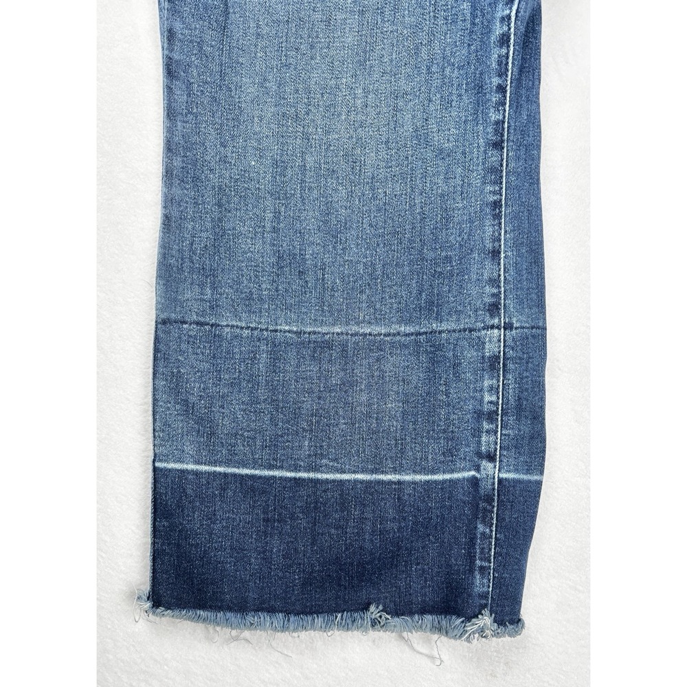 Judy Blue Women's Wide Leg Crop Jeans Size 14W High Rise Raw Hem Denim - Picture 2 of 11